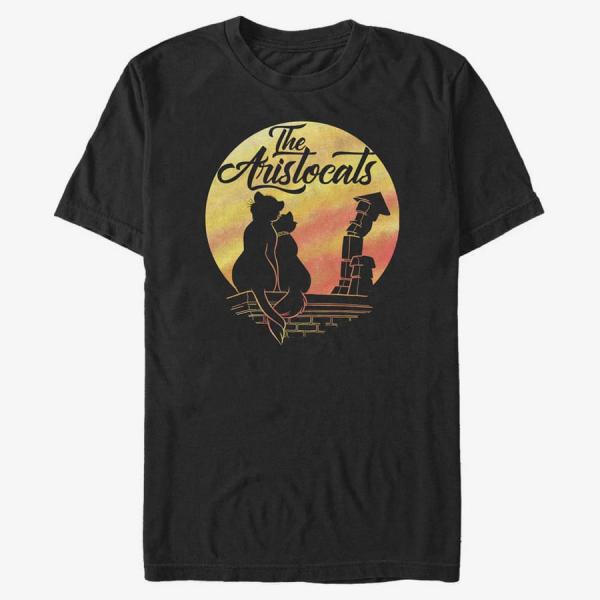 Tričko Merch Disney The Aristocats - Moon Silhouette Unisex T-Shirt Black XXL