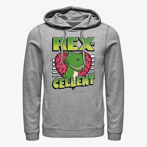 Queens Disney Toy Story 1-3 - Rexcellent Heart Unisex Hoodie Heather Grey