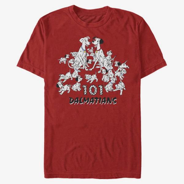Tričko Merch Disney Classics 101 Dalmatians - Dalmatian Group Unisex T-Shirt Red XL