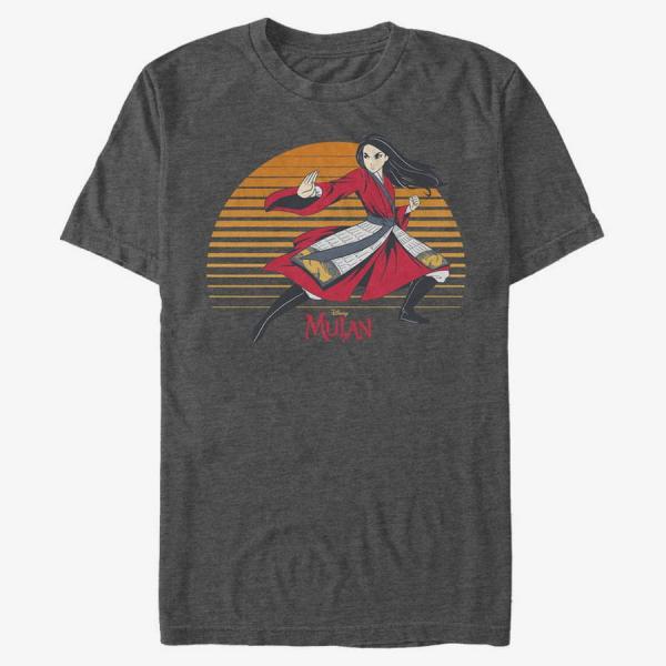 Tričko Merch Disney Mulan: Live Action - Mulan Sunset Unisex T-Shirt Dark Heather Grey S