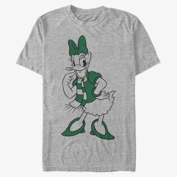 Tričko Merch Disney Mickey Classic - Pine Green Daisy Unisex T-Shirt Heather Grey S