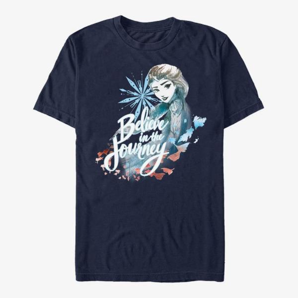 Tričko Merch Disney Frozen 2 - Elsa Journey Unisex T-Shirt Navy Blue S