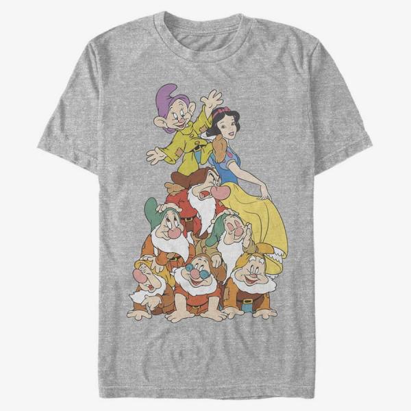 Queens Disney Snow White - Squad Dwarf Stack Unisex T-Shirt Heather Grey