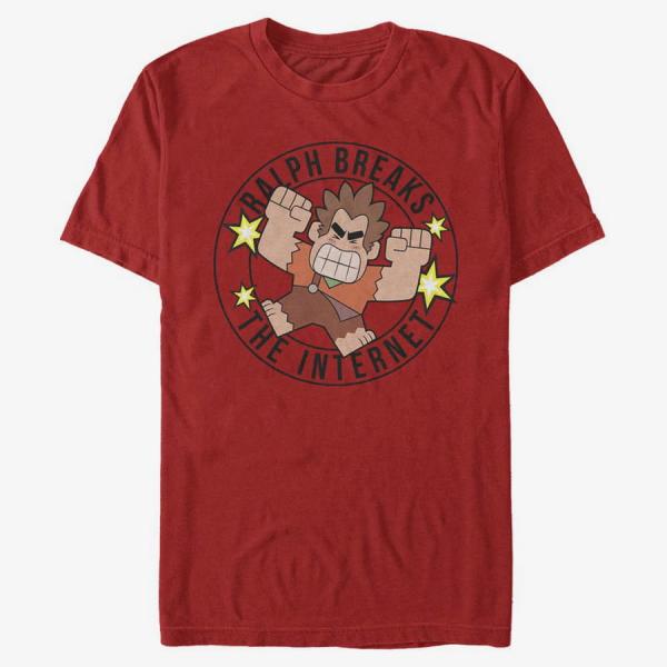 Tričko Merch Disney Wreck-It Ralph 2 - Wreck Round Linear Unisex T-Shirt Red S