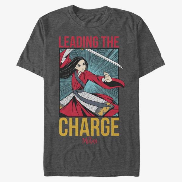 Tričko Merch Disney Mulan: Live Action - Comic Mulan Unisex T-Shirt Dark Heather Grey XXXL