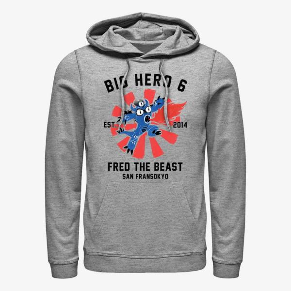 Queens Disney Big Hero 6 Movie - Fred Collegiate Unisex Hoodie Heather Grey