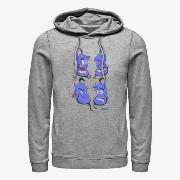 Mikina Merch Disney Aladdin - Genie Faces Unisex Hoodie Heather Grey L