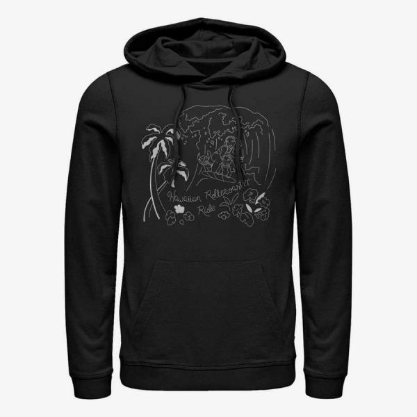Queens Disney Lilo & Stitch - Stitch Surf Line Art Unisex Hoodie Black