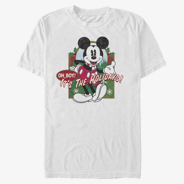 Tričko Merch Disney Mickey Classic - Vintage Holiday Mickey Unisex T-Shirt White M