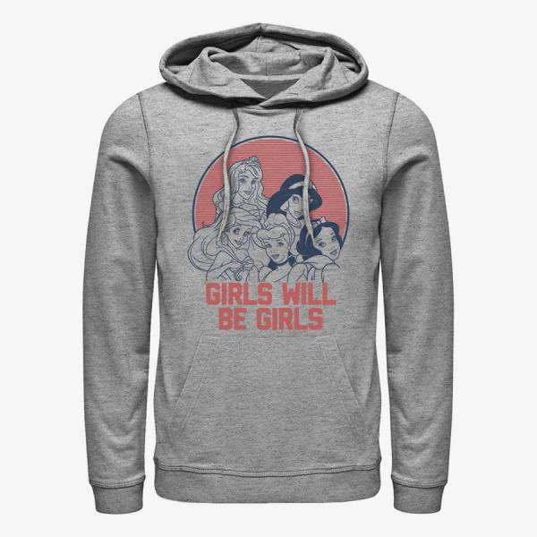 Mikina Merch Disney Princess - Girl Vibes Unisex Hoodie Heather Grey M