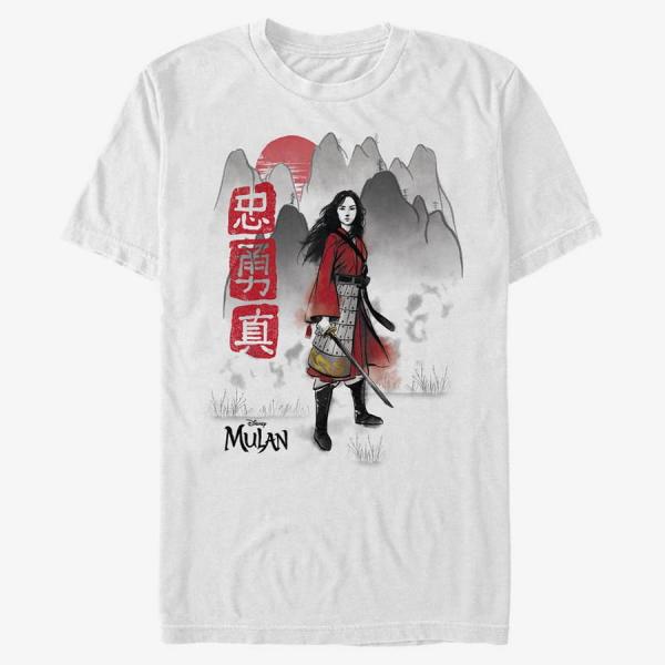 Tričko Merch Disney Mulan: Live Action - Loyal Brave True Unisex T-Shirt White L