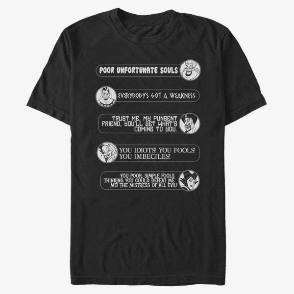 Queens Disney Villains - Villain Quotes Unisex T-Shirt Black