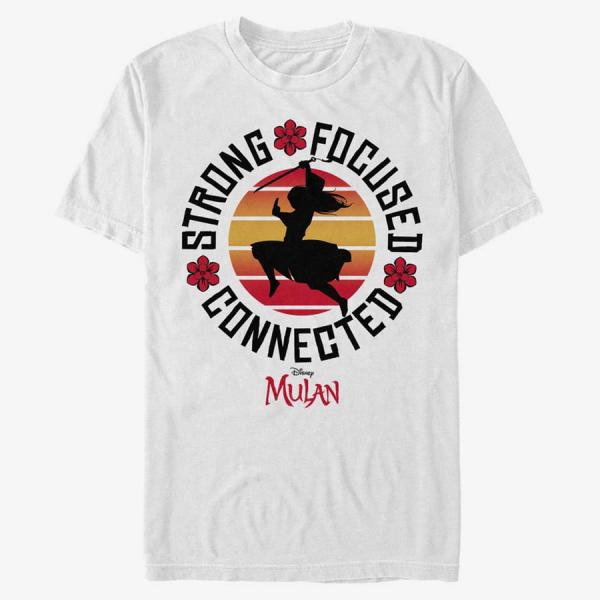 Tričko Merch Disney Mulan: Live Action - Mulan Strong Focus Unisex T-Shirt White S