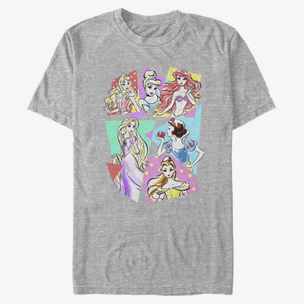 Tričko Merch Disney Princesses - Neon Pop Unisex T-Shirt Heather Grey S