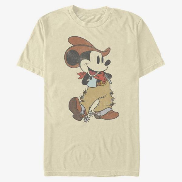 Tričko Merch Disney Classic Mickey - WESTERN MICKEY Unisex T-Shirt Natural XXL