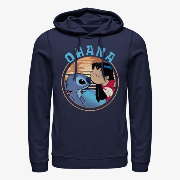 Mikina Merch Disney Lilo & Stitch - Lilo And Stitch Ohana Unisex Hoodie Navy Blue XXXL