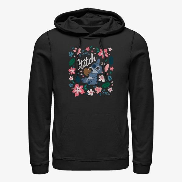 Queens Disney Lilo & Stitch - TROPICAL STITCH Unisex Hoodie Black