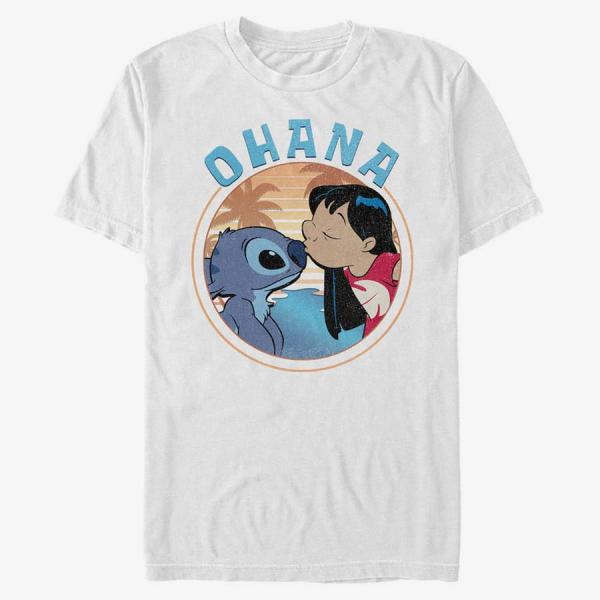 Tričko Merch Disney Lilo & Stitch - Lilo And Stitch Ohana Unisex T-Shirt White XL