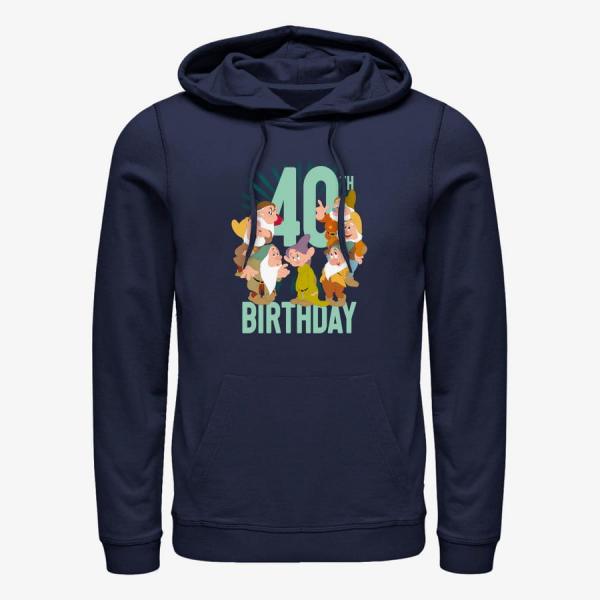 Mikina Merch Disney Snow White - Dwarves Forty Bday Unisex Hoodie Navy Blue S
