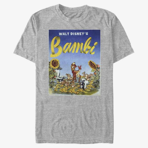 Queens Disney Bambi - Bambi Sunflowers Unisex T-Shirt Heather Grey