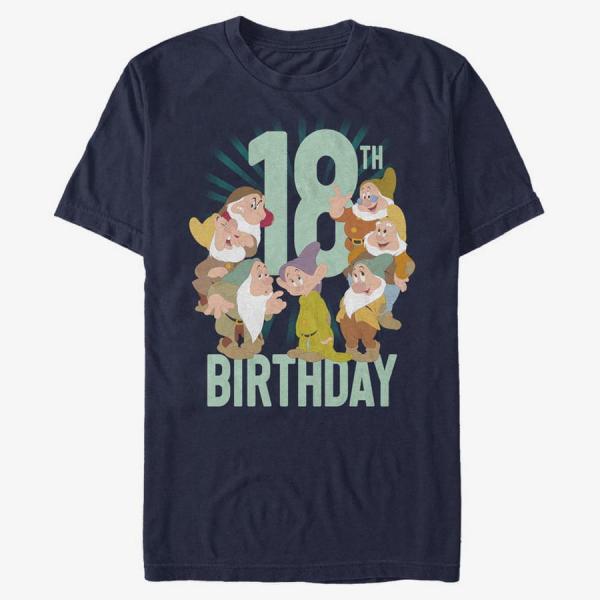 Tričko Merch Disney Snow White And The Seven Dwarfs - Dwarves Eighteenth Bday Unisex T-Shirt Navy Blue L