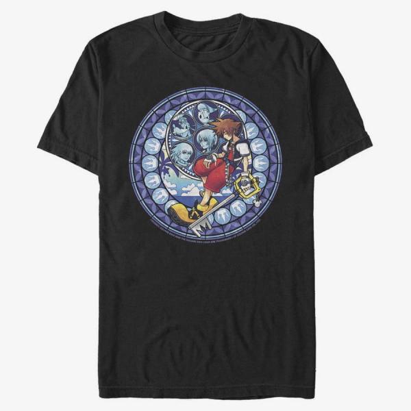 Tričko Merch Disney Kingdom Hearts - Stained Glass Sora Unisex T-Shirt Black S