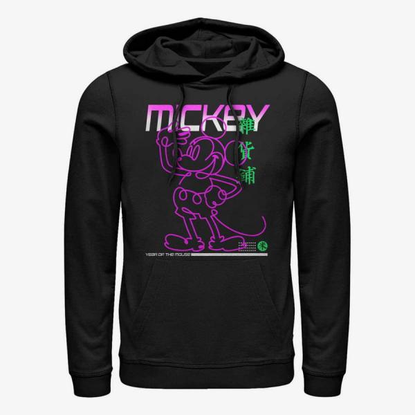 Mikina Merch Disney Classic Mickey - Street Glow Unisex Hoodie Black M