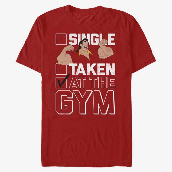 Tričko Merch Disney Beauty & The Beast - At The Gym Unisex T-Shirt Red S