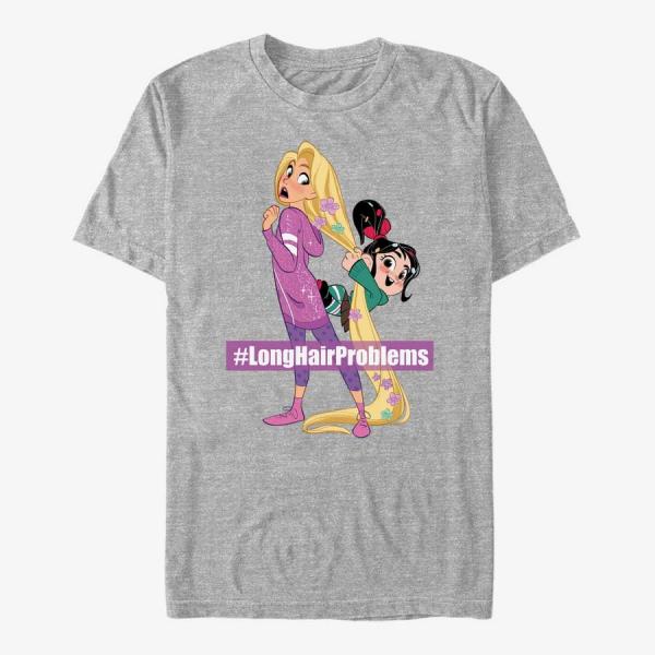 Tričko Merch Disney Wreck-It Ralph 2 - Long Hair Rapunzel Vanellope Unisex T-Shirt Heather Grey L
