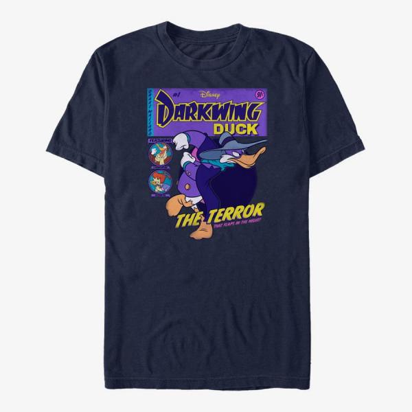 Tričko Merch Disney Darkwing Duck - Darkwing Comic Unisex T-Shirt Navy Blue XXXL