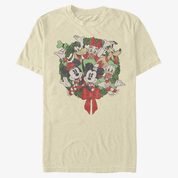 Tričko Merch Disney Mickey Classic - Mickey Friends Wreath Unisex T-Shirt Natural S