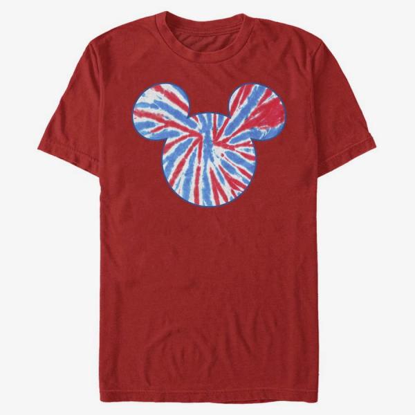 Queens Disney Classic Mickey - Tie Dye Americana Unisex T-Shirt Red