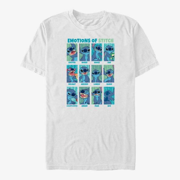 Tričko Merch Disney Lilo & Stitch - Stitch Emotion Unisex T-Shirt White XXL