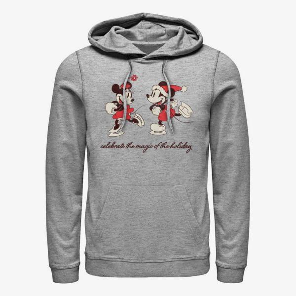 Mikina Merch Disney Mickey Classic - Vintage Holiday Skaters Unisex Hoodie Heather Grey XXXL