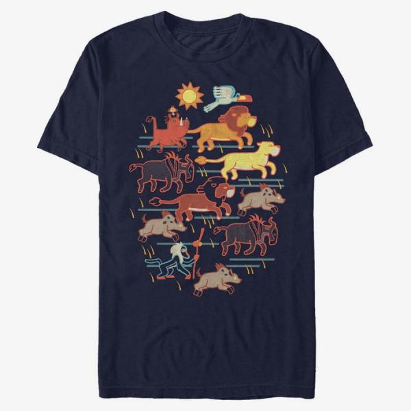 Queens Disney The Lion King - STAMPEDE Unisex T-Shirt Navy Blue