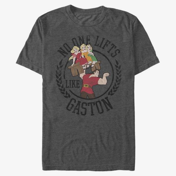 Tričko Merch Disney Beauty & The Beast - Gaston Lift Unisex T-Shirt Dark Heather Grey XXXL