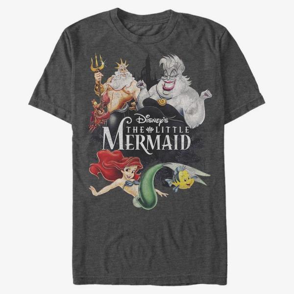 Tričko Merch Disney The Little Mermaid - Watercolor Mermaid Unisex T-Shirt Dark Heather Grey M