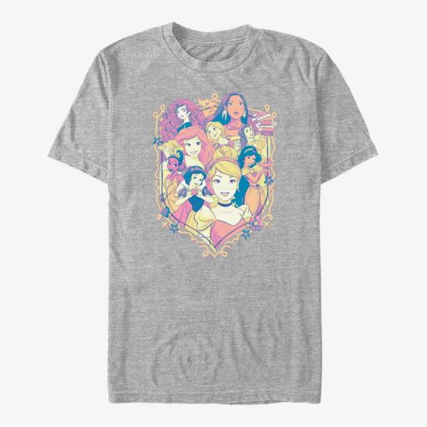 Tričko Merch Disney Princesses - Princess Sheild Unisex T-Shirt Heather Grey XXL