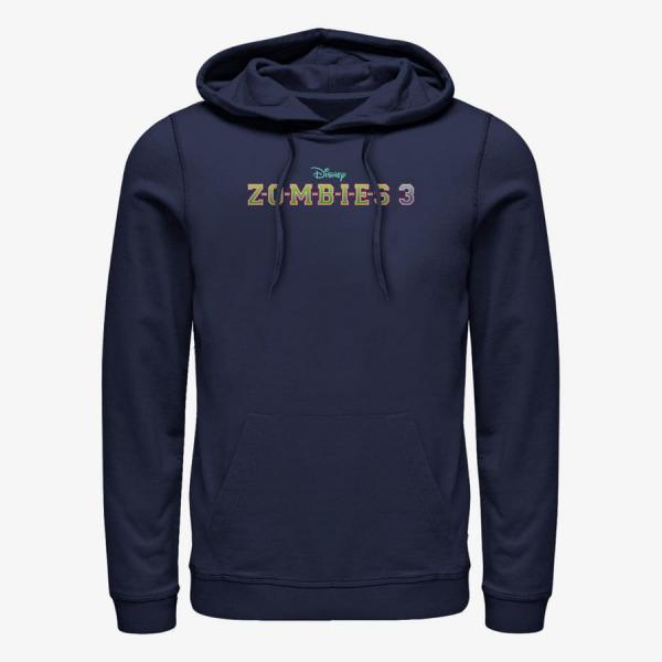 Queens Disney Zombies - Logo Print Unisex Hoodie Navy Blue