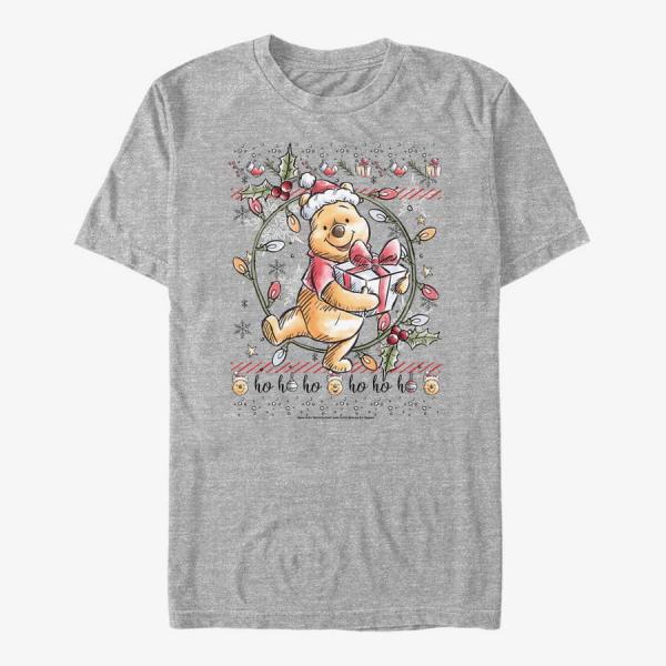 Tričko Merch Disney Winnie The Pooh - Winnie at Xmas Unisex T-Shirt Heather Grey M