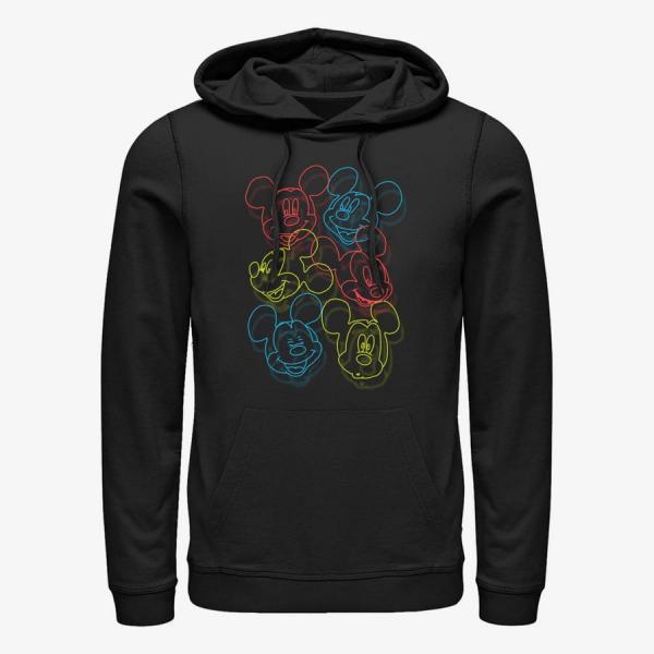 Queens Disney Classic Mickey - Neon Heads Unisex Hoodie Black
