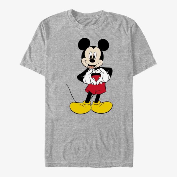 Queens Disney Mickey And Friends - Mickey Love Unisex T-Shirt Heather Grey