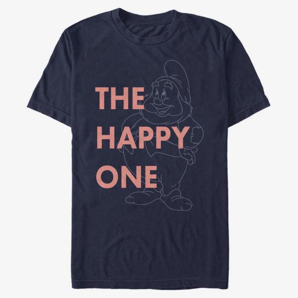 Queens Disney Snow White - One Happy Dwarf Unisex T-Shirt Navy Blue