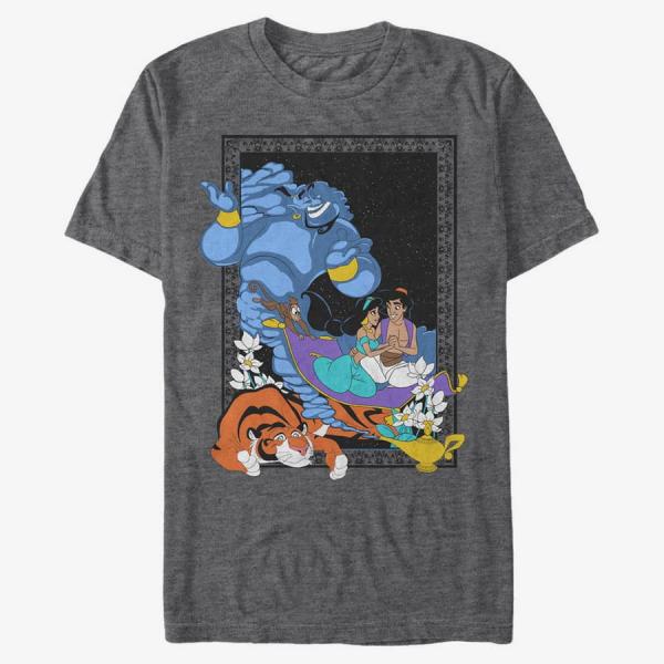 Tričko Merch Disney Aladdin - Poster in the Lamp Unisex T-Shirt Dark Heather Grey XXL