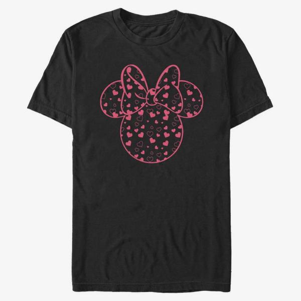 Tričko Merch Disney Classic Mickey - Minnie Hearts Fill Unisex T-Shirt Black S