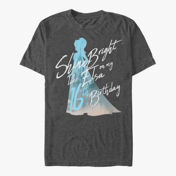 Tričko Merch Disney Frozen - Birthday Queen Sixteen Unisex T-Shirt Dark Heather Grey M