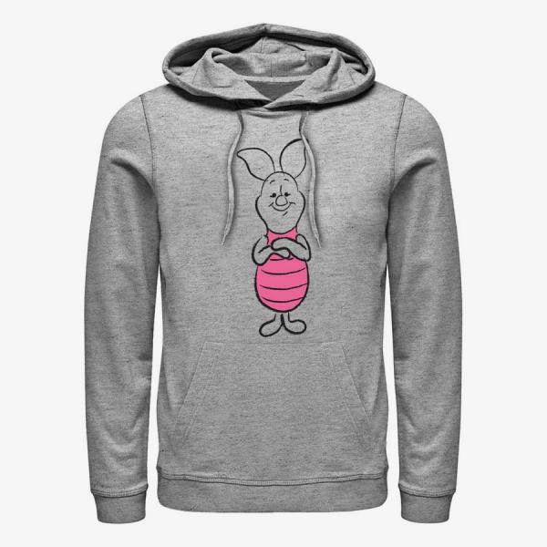 Queens Disney Winnie the Pooh - Basic Sketch Piglet Unisex Hoodie Heather Grey
