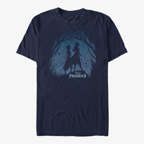 Tričko Merch Disney Frozen 2 - FROZEN2 SCENERY Unisex T-Shirt Navy Blue M