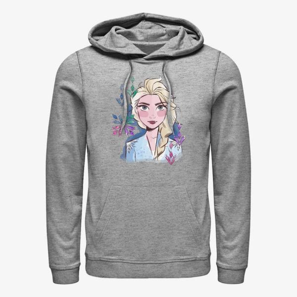 Mikina Merch Disney Frozen 2 - Elsa Face Unisex Hoodie Heather Grey S