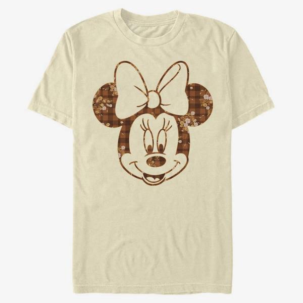 Queens Disney Classic Mickey - Fall Floral Plaid Minnie Unisex T-Shirt Natural